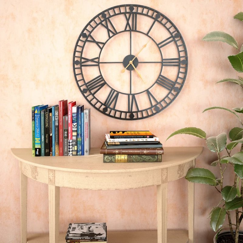 vidaXL Vintage nástenné hodiny s pohonom Quartz kovové 60 cm XXL