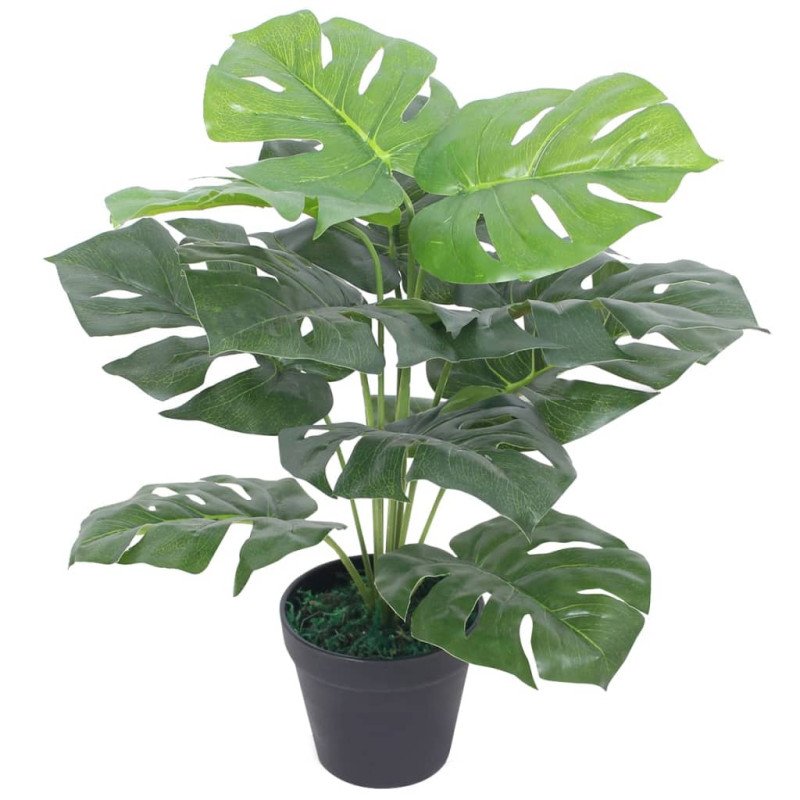 vidaXL Umelá rastlina, monstera s kvetináčom 45 cm, zelená