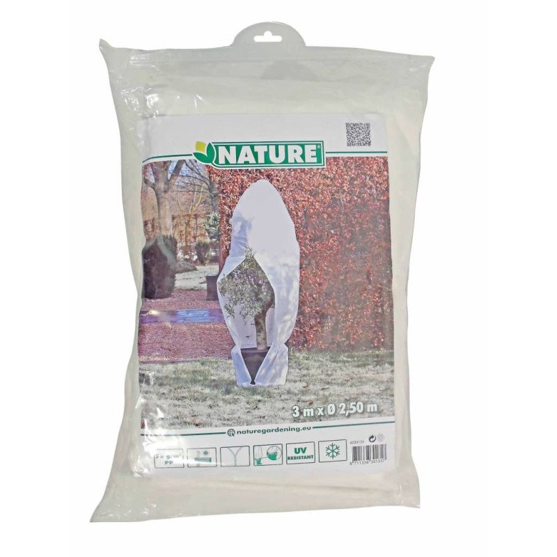 Nature Zimný flísový kryt so zipsom 70 g/m², biely 2,5x2,5x3 m
