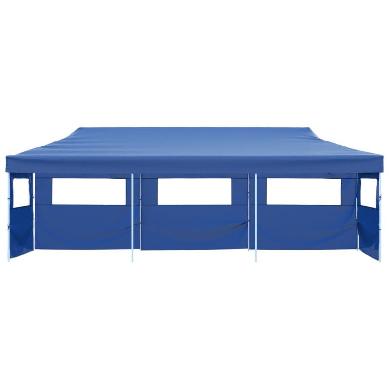 vidaXL Skladací párty stan s 5 bočnými stenami 3x9 m modrý
