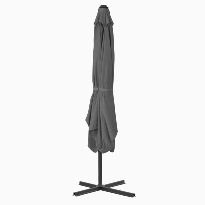 vidaXL Vonkajší slnečník s oceľovou tyčou 250x250 cm antracitový