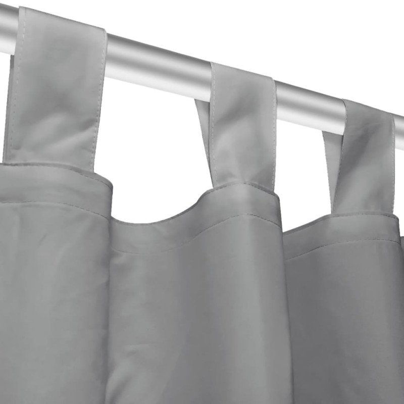 vidaXL Mikrosaténový záves so slučkami, 2 ks, 140x245 cm, sivý