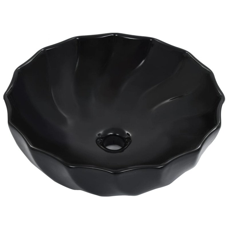 vidaXL Umývadlo čierne 46x17 cm keramické