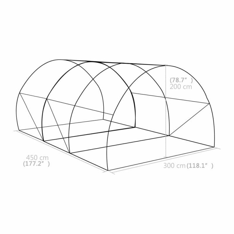 vidaXL Skleník 13,5 m² 450x300x200 cm