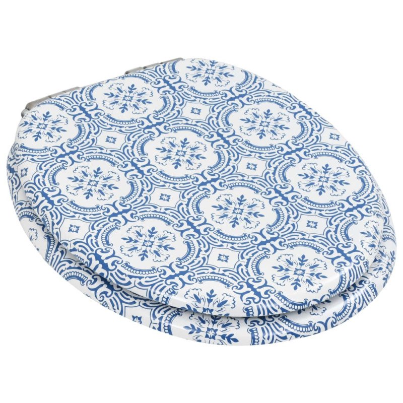 vidaXL WC sedadlo s pomalým sklápaním MDF dizajn porcelánu