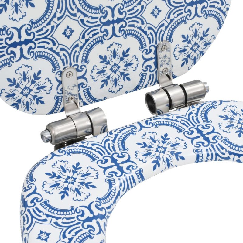 vidaXL WC sedadlo s pomalým sklápaním MDF dizajn porcelánu