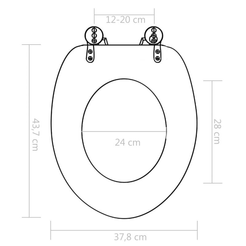 vidaXL WC sedadlo s pomalým sklápaním MDF dizajn porcelánu