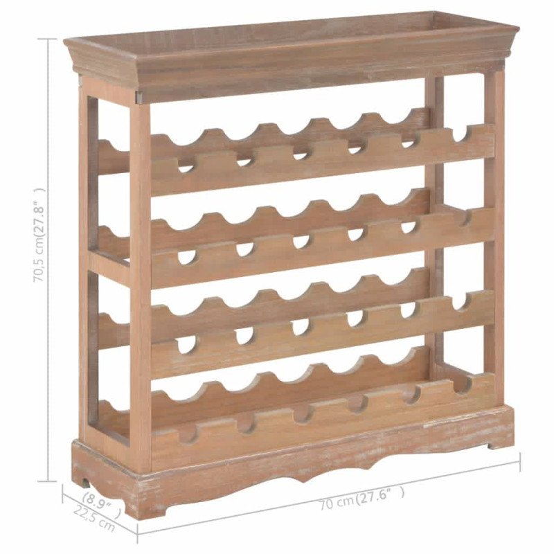 vidaXL Skrinka na víno, hnedá 70x22,5x70,5 cm, MDF