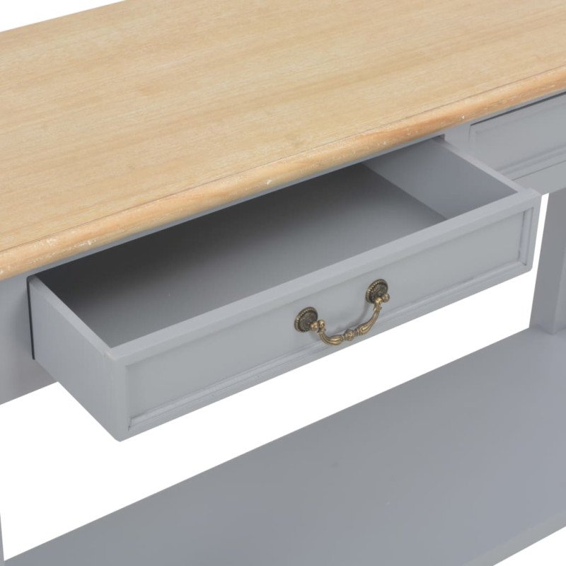 vidaXL Konzolový stolík sivý 110x35x80 cm drevo