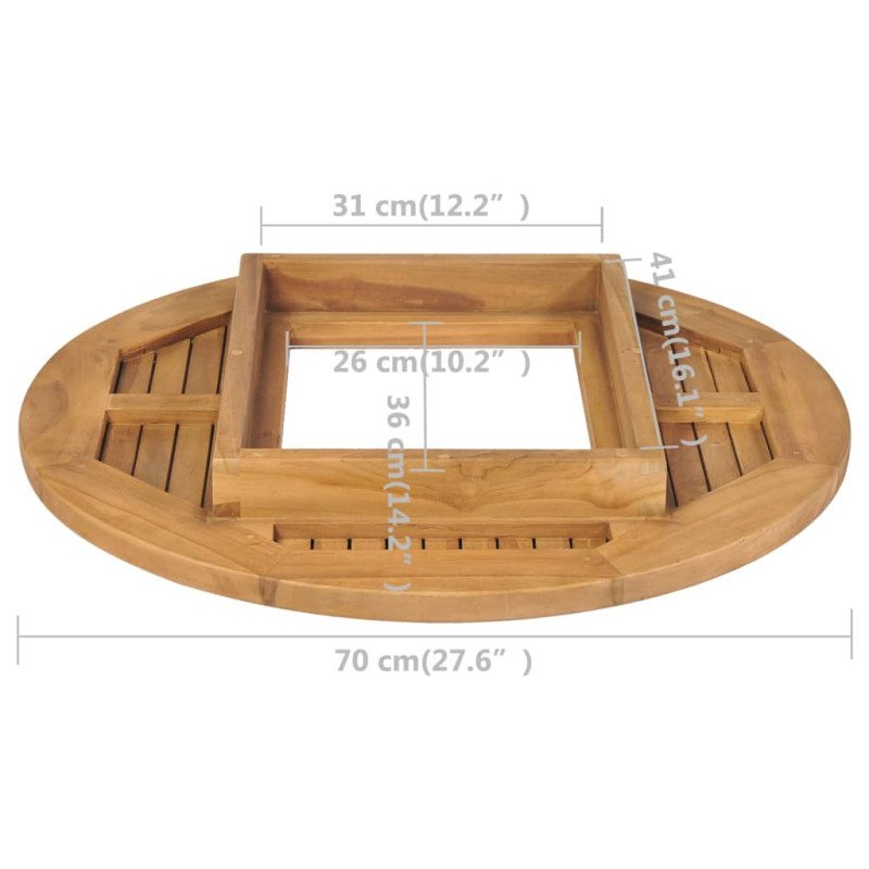 vidaXL Stolová doska k prepravke na pivo, tíkové drevo 70 cm