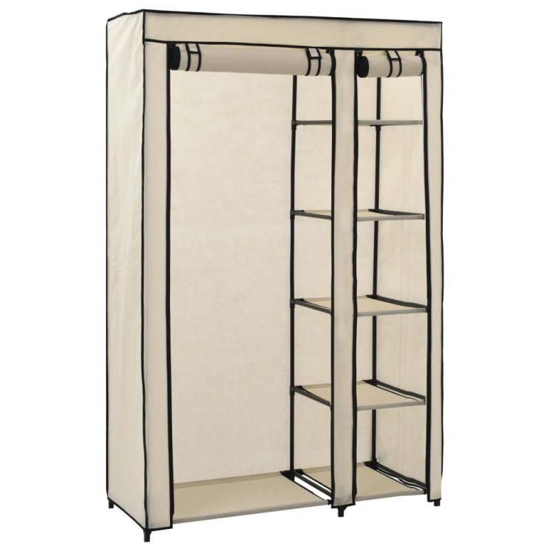 vidaXL Skladacie šatníky 2 ks krémové 110x45x175 cm látkové