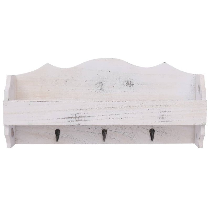 vidaXL Nástenný vešiak biely 50x10x23 cm drevený