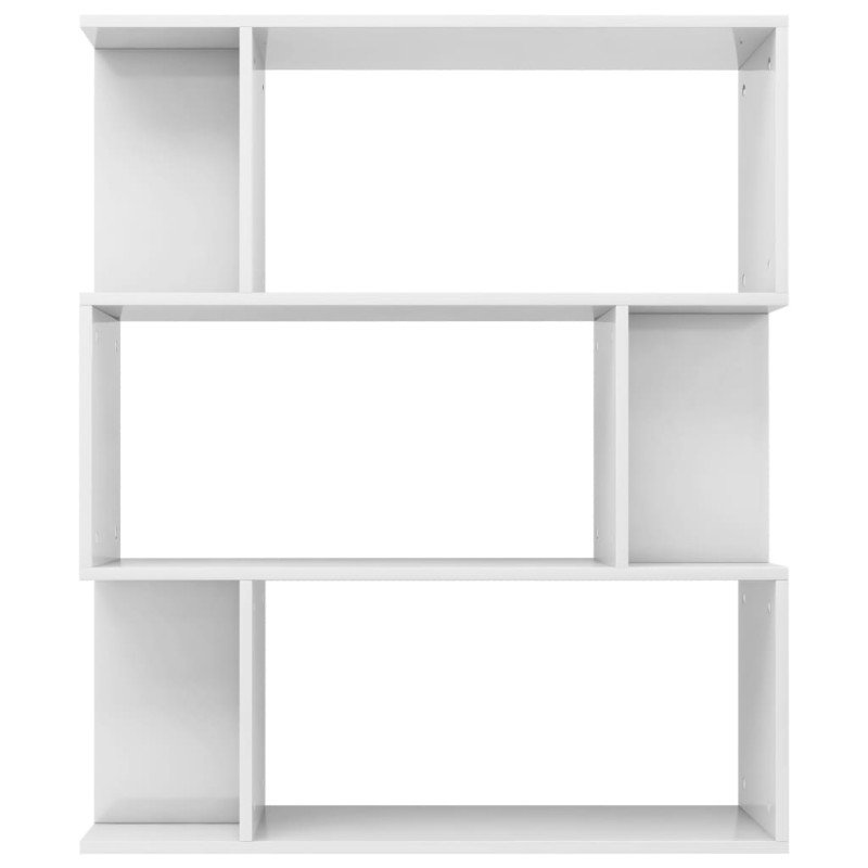 vidaXL Knižnica/deliaca stena, lesklá biela 80x24x96 cm