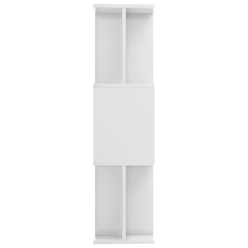 vidaXL Knižnica/deliaca stena, lesklá biela 80x24x96 cm