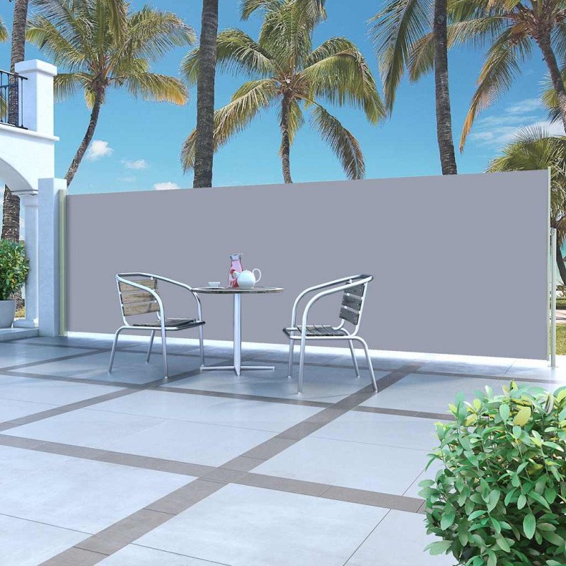 vidaXL Zaťahovacia bočná markíza 160x500 cm sivá