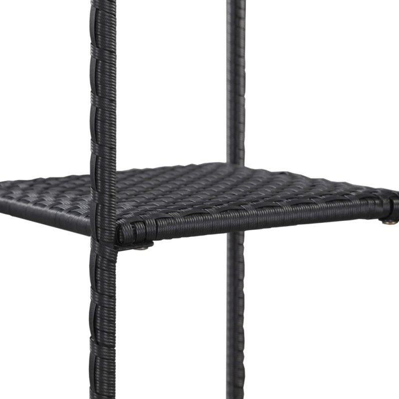 vidaXL Skladovací regál, čierny 30x30x120 cm, polyratan