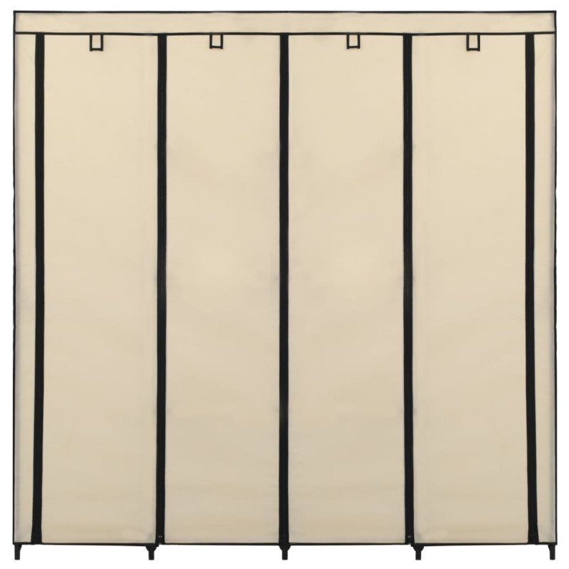 vidaXL Šatník so 4 priehradkami krémový 175x45x170 cm