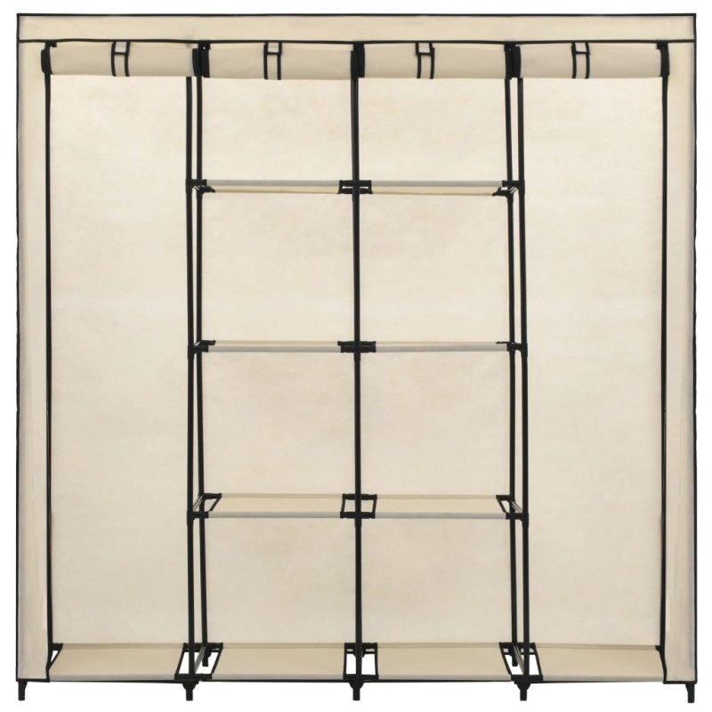 vidaXL Šatník so 4 priehradkami krémový 175x45x170 cm