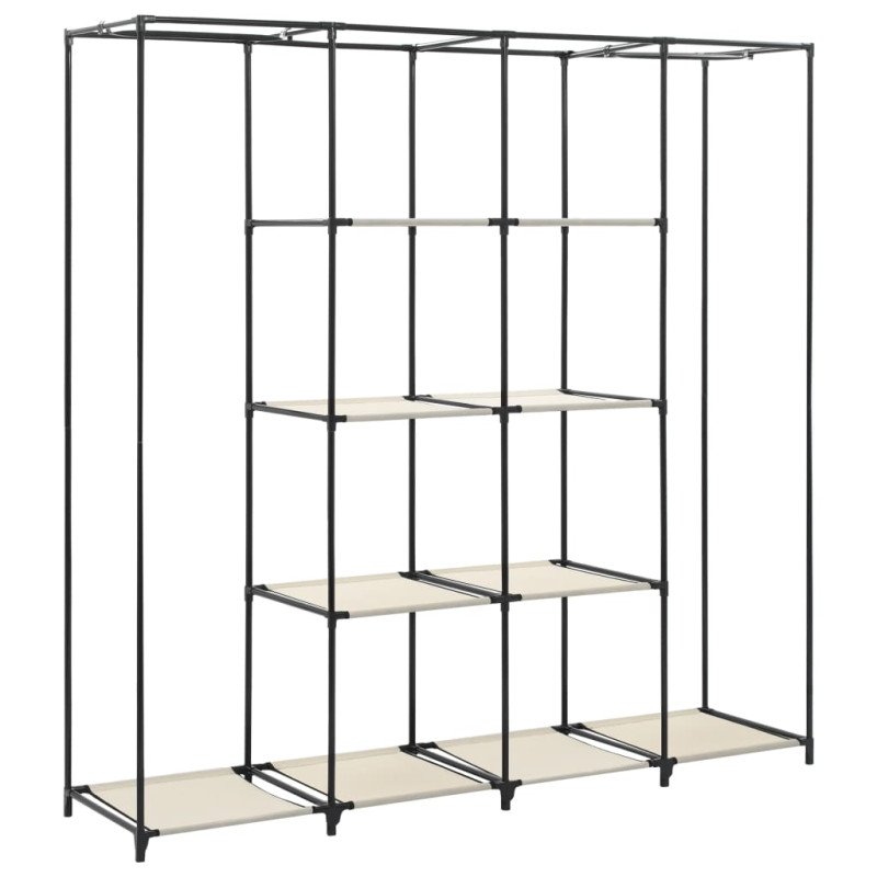 vidaXL Šatník so 4 priehradkami krémový 175x45x170 cm
