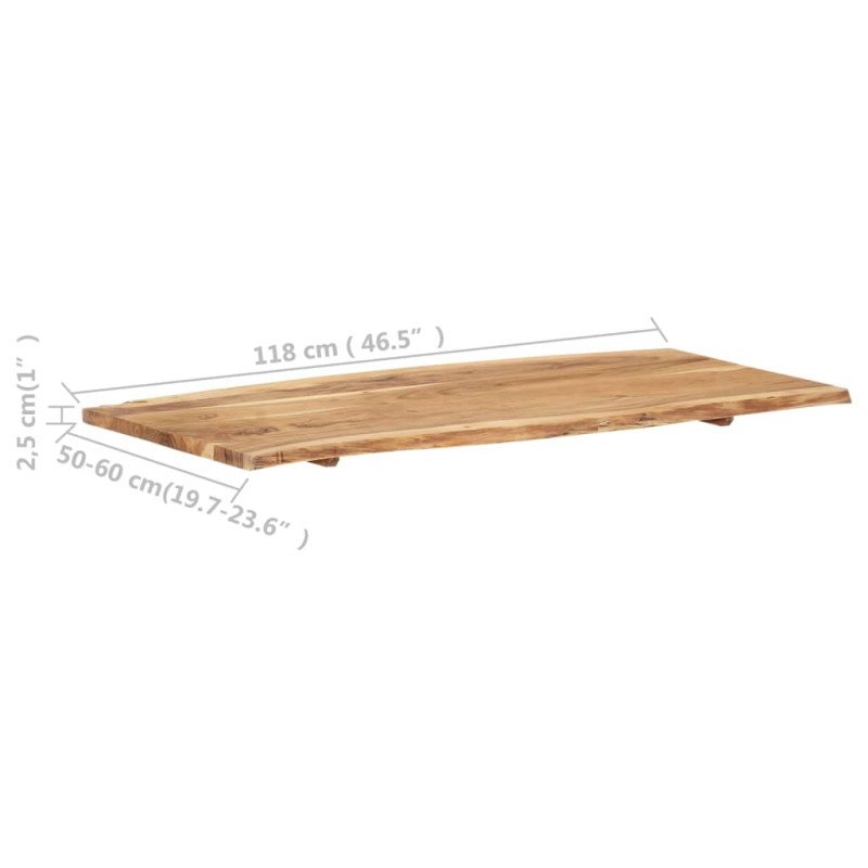 vidaXL Stolová doska, akáciový masív 118x(50-60)x2,5 cm