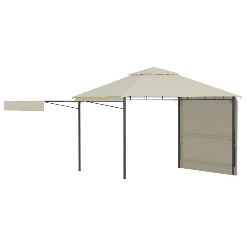 vidaXL Altánok s 2 výsuvnými strieškami 3x3x2,75 m, krémový 180 g/㎡
