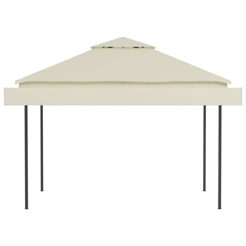 vidaXL Altánok s 2 výsuvnými strieškami 3x3x2,75 m, krémový 180 g/㎡