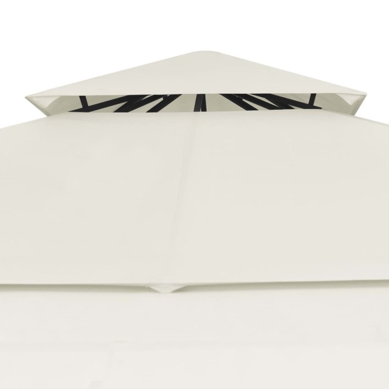 vidaXL Altánok s 2 výsuvnými strieškami 3x3x2,75 m, krémový 180 g/㎡