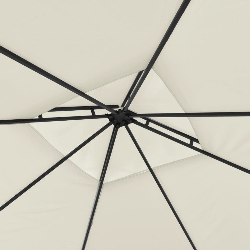 vidaXL Altánok s 2 výsuvnými strieškami 3x3x2,75 m, krémový 180 g/㎡