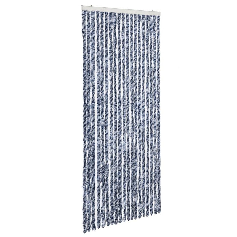 vidaXL Záves proti hmyzu, modrý, biely a strieborný 56x185 cm, ženilka