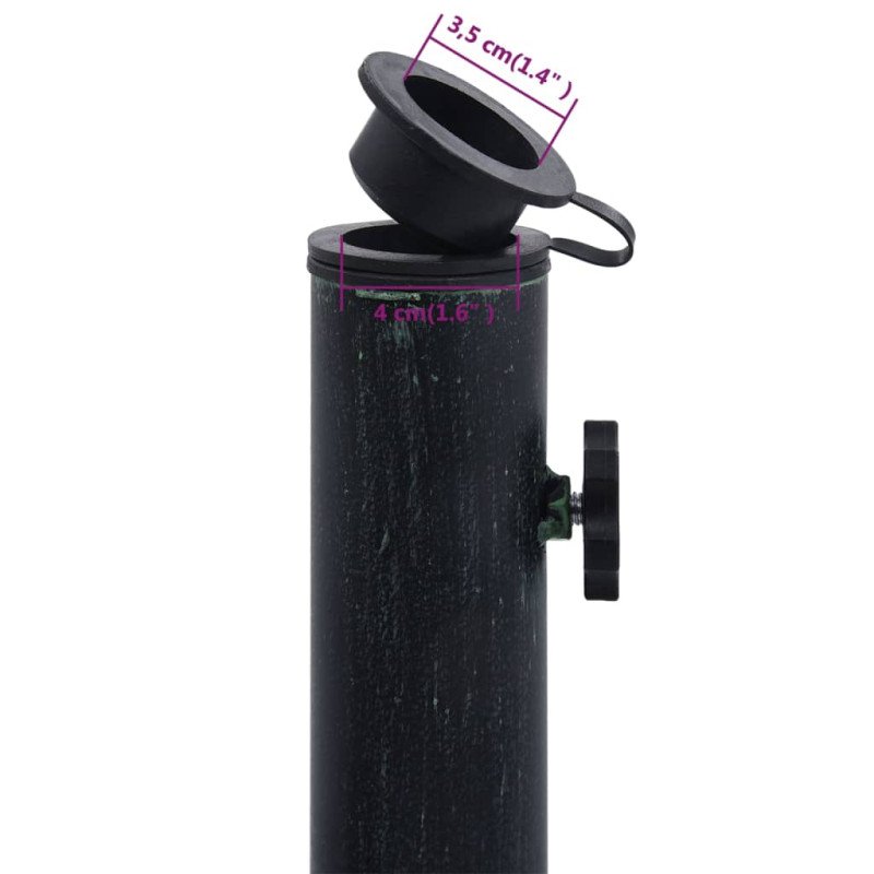 vidaXL Stojan na slnečník, zelený 9 kg, 40 cm, liatina