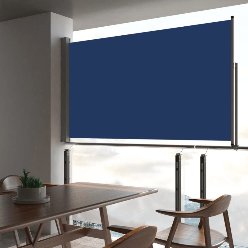 vidaXL Zaťahovacia bočná markíza na terasu 140x300 cm, modrá