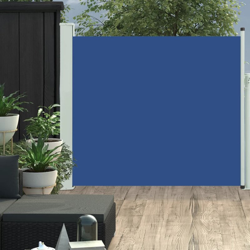 vidaXL Zaťahovacia bočná markíza na terasu 100x300 cm, modrá