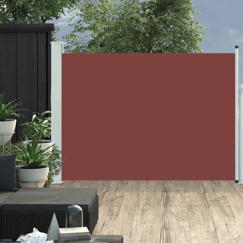 vidaXL Zaťahovacia bočná markíza na terasu 100x500 cm, hnedá