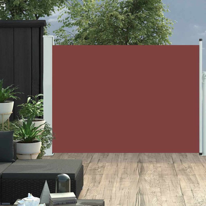 vidaXL Zaťahovacia bočná markíza na terasu 120x500 cm, hnedá