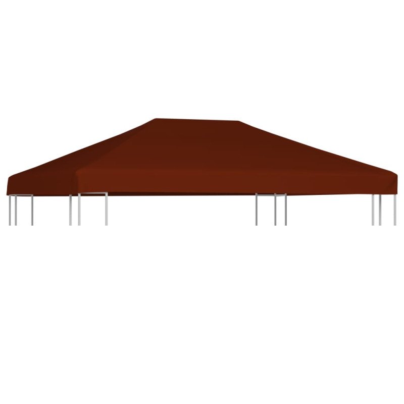 vidaXL Strieška na altánok 310 g/m² 3x4 m, tehlovo červená