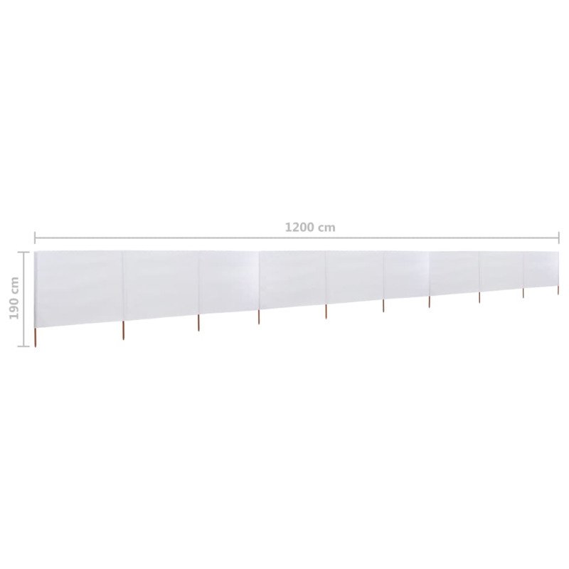 vidaXL 9-panelová zábrana proti vetru látková 1200x160 cm piesková a biela 