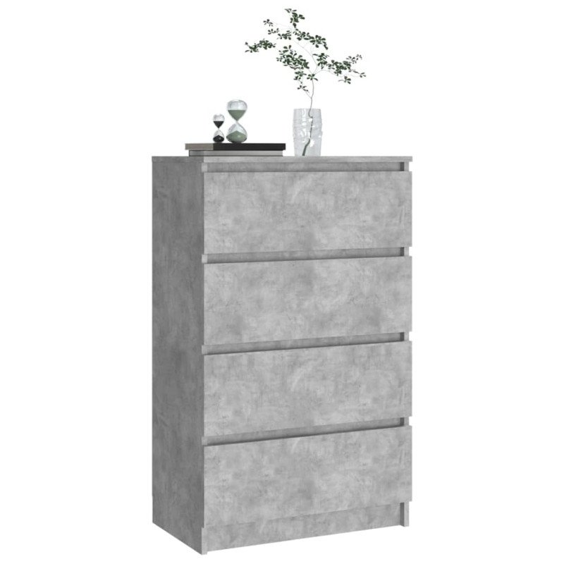 vidaXL Komoda, betónovo sivá 60x35x98,5 cm, kompozitné drevo