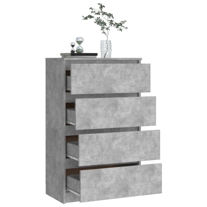 vidaXL Komoda, betónovo sivá 60x35x98,5 cm, kompozitné drevo