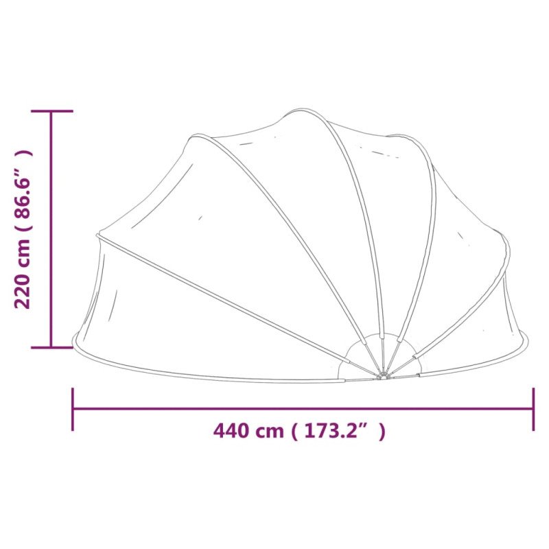 vidaXL Zastrešenie bazénu 440x220 cm