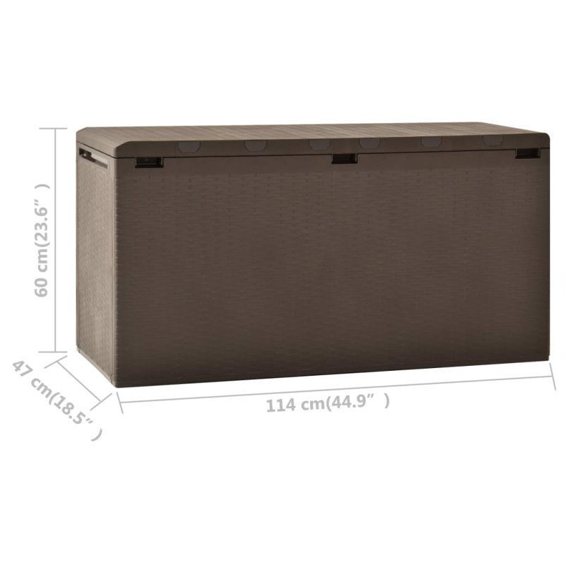 vidaXL Záhradný úložný box hnedý 114x47x60 cm