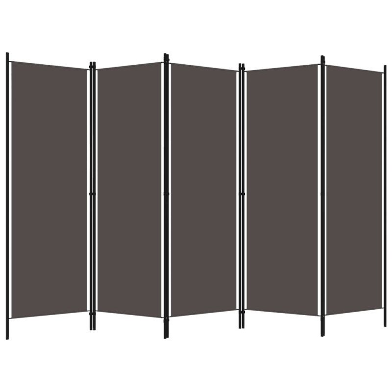 vidaXL 5-panelový paraván antracitový 250x180 cm 