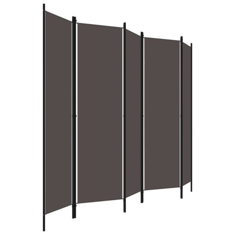 vidaXL 5-panelový paraván antracitový 250x180 cm 