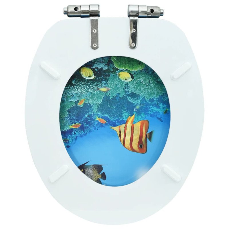 vidaXL WC sedadlo s pomalým sklápaním MDF podmorský dizajn