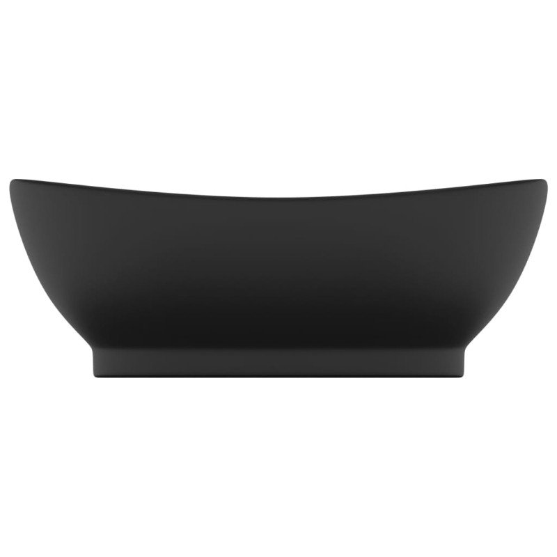 vidaXL Luxusné umývadlo, prepad, matné čierne 58,5x39 cm, keramika