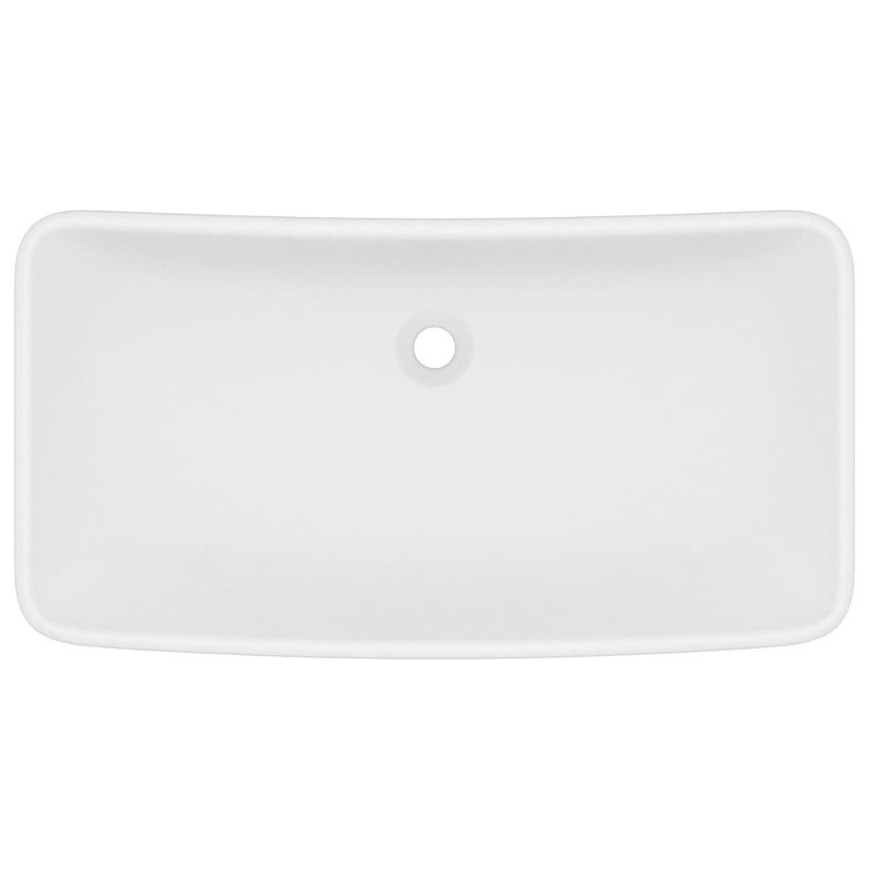 vidaXL Luxusné umývadlo, obdĺžnik, matné biele 71x38 cm, keramika