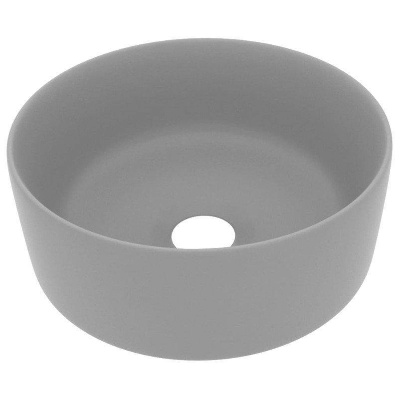 vidaXL Luxusné umývadlo, okrúhle, matné svetlosivé 40x15 cm, keramika