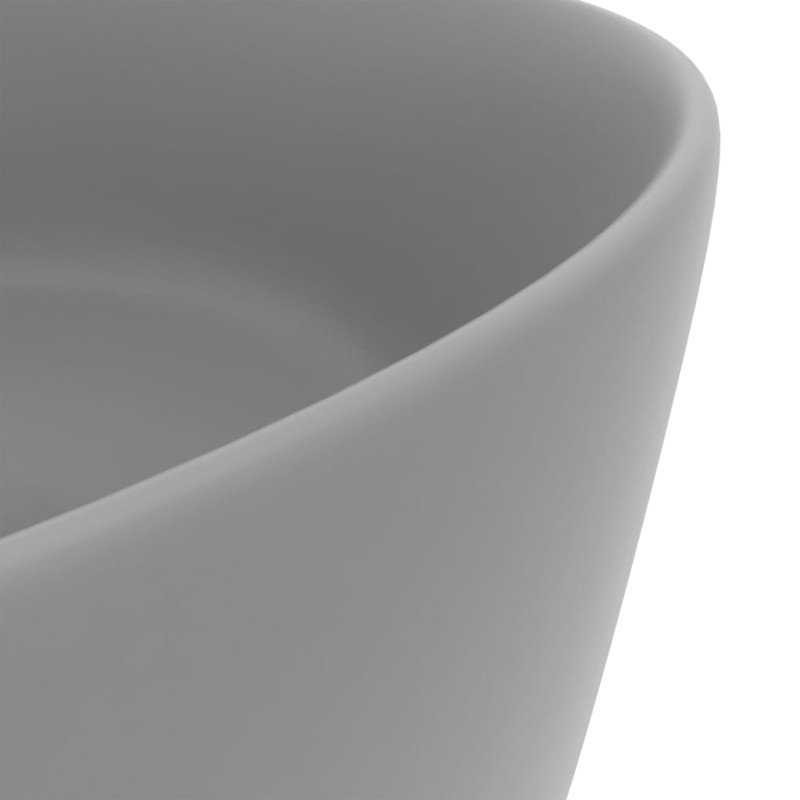 vidaXL Luxusné umývadlo, okrúhle, matné svetlosivé 40x15 cm, keramika