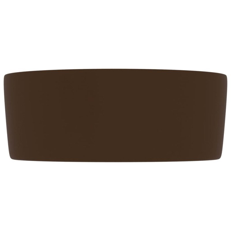 vidaXL Luxusné umývadlo, okrúhle, matné tmavohnedé 40x15 cm, keramika
