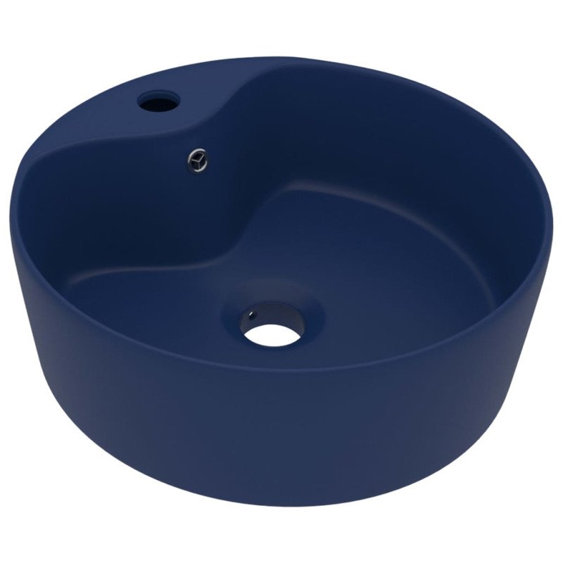 vidaXL Luxusné umývadlo, prepad, matné tmavomodré 36x13 cm, keramika