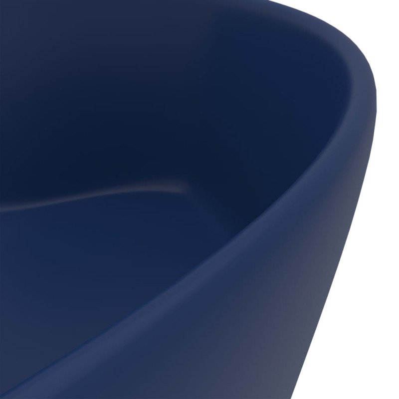vidaXL Luxusné umývadlo, prepad, matné tmavomodré 36x13 cm, keramika